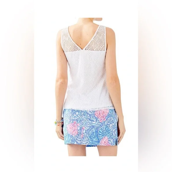 NWT Lilly Pulitzer White Lace Ruffle Janine Tank Top - Picture 2 of 7